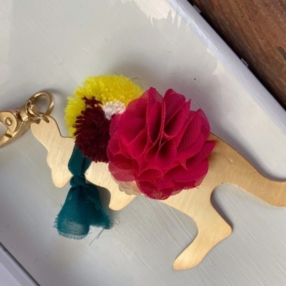 Anthropologie Well Dressed Animal Hippo Keychain